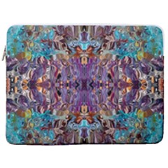 Amethyst On Turquoise 17  Vertical Laptop Sleeve Case With Pocket