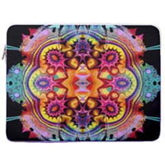 Pink Florales Muster 17  Vertical Laptop Sleeve Case With Pocket