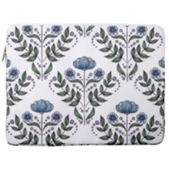 Flower Seamless Pattern Victorian 17  Vertical Laptop Sleeve Case With Pocket