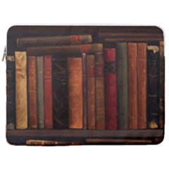 Old Books Vintage Office Antique Library 17  Vertical Laptop Sleeve Case With Pocket