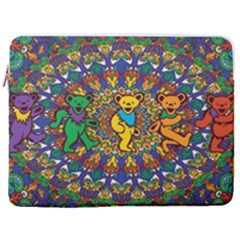 Dead Dancing Bears Grateful Dead Pattern 17  Vertical Laptop Sleeve Case With Pocket