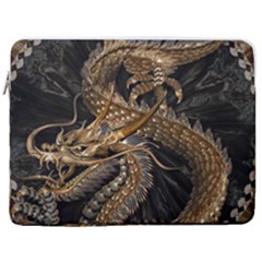 Fantasy Dragon Pentagram 17  Vertical Laptop Sleeve Case With Pocket