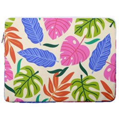 Tropical Sheets Summer Beach 17  Vertical Laptop Sleeve Case With Pocket
