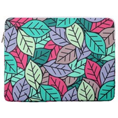 Pattern Leaves Background Nature 17  Vertical Laptop Sleeve Case With Pocket