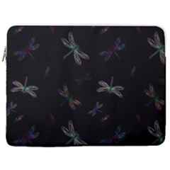 Background Pattern Dragonfly 17  Vertical Laptop Sleeve Case With Pocket