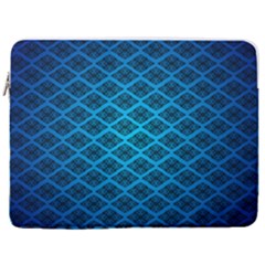 Pattern Texture Geometric Blue 17  Vertical Laptop Sleeve Case With Pocket