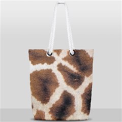 Giraffe Skin Texture Full Print Rope Handle Tote (small)