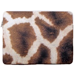 Giraffe Skin Texture 17  Vertical Laptop Sleeve Case With Pocket