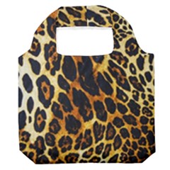 Leopard Skin Texture, Macro, Brown Premium Foldable Grocery Recycle Bag