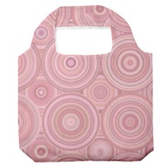 Pink Retro Texture With Circles, Retro Circles Background, Premium Foldable Grocery Recycle Bag
