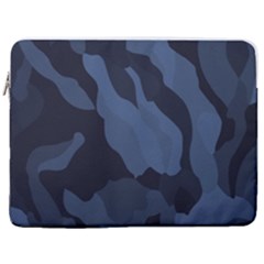 Purple Camo 17  Vertical Laptop Sleeve Case With Pocket