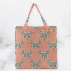 Turquoise Dragonfly Insect Paper Grocery Tote Bag