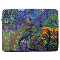 Psychedelic Digital Art Artwork Landscape Colorful 17  Vertical Laptop Sleeve Case With Pocket