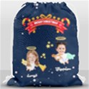 Personalized Photo Any Text Xmas Angel Drawstring Bag Drawstring Bag (Large) View1