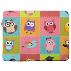 Owls Pattern, Abstract, Art, Desenho 17  Vertical Laptop Sleeve Case With Pocket