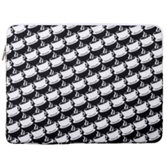 Stylish Coffee Cup Pattern 17  Vertical Laptop Sleeve Case With Pocket