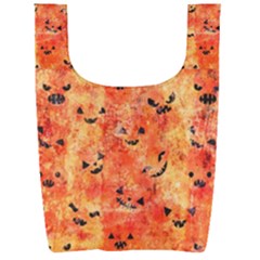 Carved Pumpkin Faces Foldable Shopping Bag