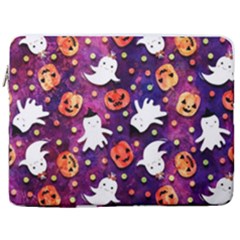 Fun Halloween Ghosts, Adoxali, Fun, Halloween 17  Vertical Laptop Sleeve Case With Pocket