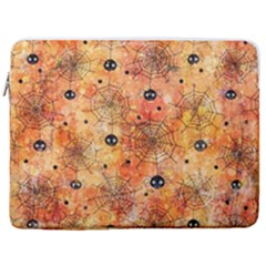 Spooky Spider Pattern, Adoxali, Halloween 17  Vertical Laptop Sleeve Case With Pocket