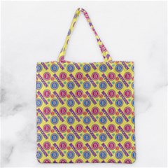 Colorful Bitcoin Pattern Grocery Tote Bag