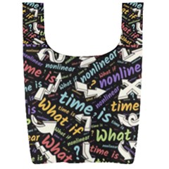 Time Nonlinear Curved Linear Foldable Shopping Bag