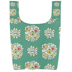 Retro 1960s Flowers Pattern 2 Foldable Shopping Bag