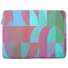 Geometric Ocean Purple Blue Pink 17  Vertical Laptop Sleeve Case With Pocket