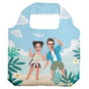 Personalized Tropical Summer Couple Photo Premium Foldable Grocery Recycle Bag Premium Foldable Grocery Recycle Bag View2