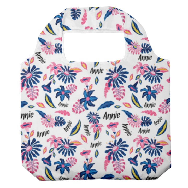 Personalized Tropical Summer Name Any Text Premium Foldable Grocery Recycle Bag Premium Foldable Grocery Recycle Bag