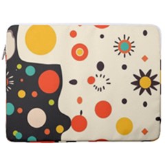 Geometric Design 17  Vertical Laptop Sleeve Case With Pocket