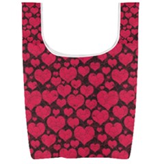Valentines Day Hearts Pattern Love Red Foldable Shopping Bag