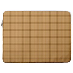 Autumn Fall Plaid Tartan 1 17  Vertical Laptop Sleeve Case With Pocket