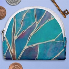 Aqua Batik, Abstract, Colorful Horseshoe Style Canvas Pouch