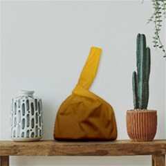 Amber Orange To Chocolate Brown Linear Gradient Japanese Wrist Knot Bag