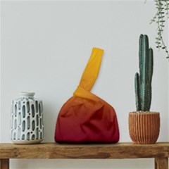 Amber Orange To Burgundy Red Linear Gradient Japanese Wrist Knot Bag