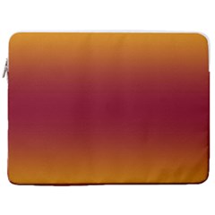 Amber Orange To Burgundy Red Bilinear Gradient 17  Vertical Laptop Sleeve Case With Pocket