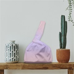 Pale Pink To Pale Violet Bilinear Gradient Japanese Wrist Knot Bag