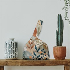 Leaves Pattern Flora Japanese Wrist Knot Bag