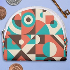 Retro Colorful Background, Retro Abstraction Horseshoe Style Canvas Pouch