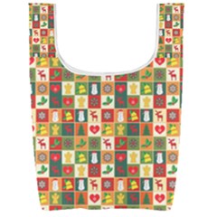Template Christmas Pattern Foldable Shopping Bag
