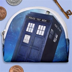 Tardis Doctor Who Space Blue Horseshoe Style Canvas Pouch