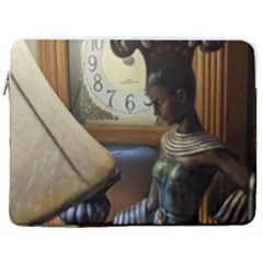 Erte Figurine And A Clock 17  Vertical Laptop Sleeve Case With Pocket
