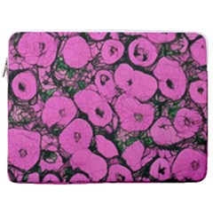 Mid Century Retro Floral 1970s 1960s Pattern 100 17  Vertical Laptop Sleeve Case With Pocket