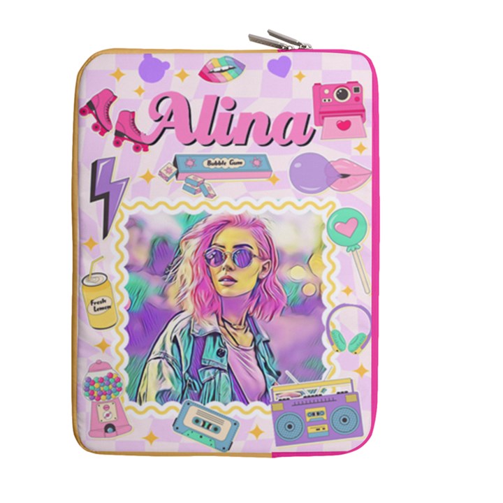 Personalized Photo 90S Retro Party Y2k 13  Vertical Laptop Sleeve Case With Pocket