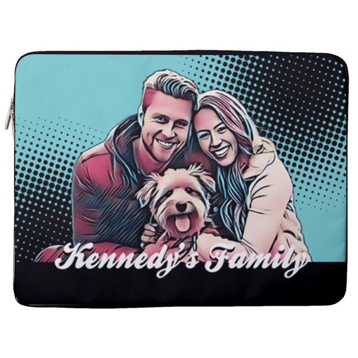 Personalized Comic Style City Lover Photo 17  Vertical Laptop Sleeve Case With Pocket