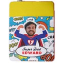 Personalized Photo Super Dad Name Laptop Sleeve Case with Pocket 17  Vertical Laptop Sleeve Case With Pocket View2