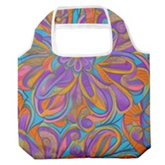 Mid Century Retro Floral 1970s 1960s Pattern 75 Premium Foldable Grocery Recycle Bag