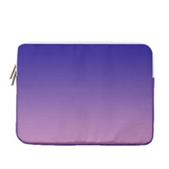 Navy Blue To Cotton Candy Pink Linear Gradient 13  Vertical Laptop Sleeve Case With Pocket