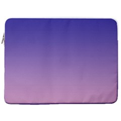 Navy Blue To Cotton Candy Pink Linear Gradient 17  Vertical Laptop Sleeve Case With Pocket