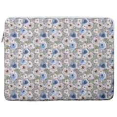 Grey Roses 17  Vertical Laptop Sleeve Case With Pocket